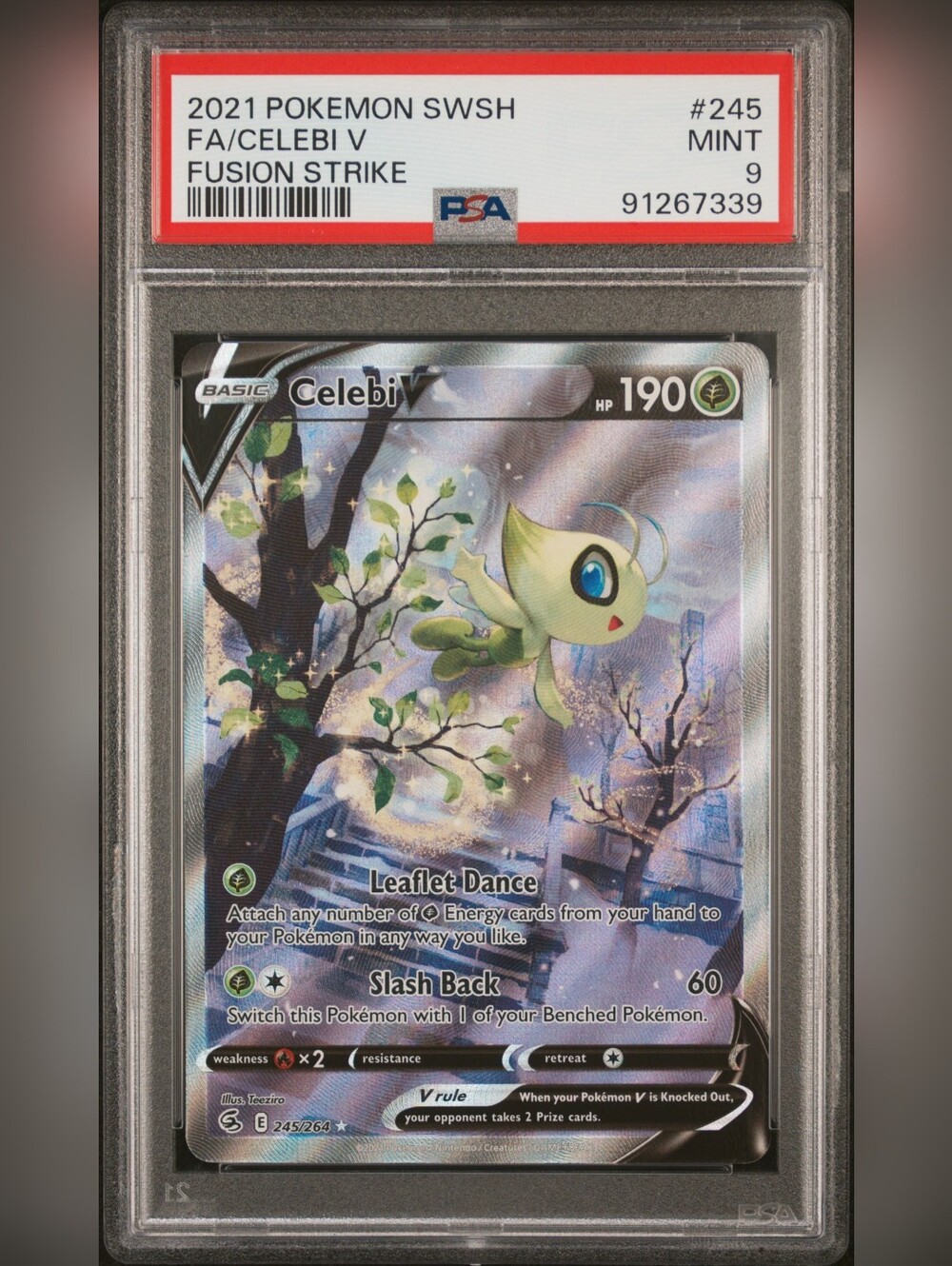 PSA 9 Celebi V Alt Art 245/264 Fusion Strike Pokémon Card